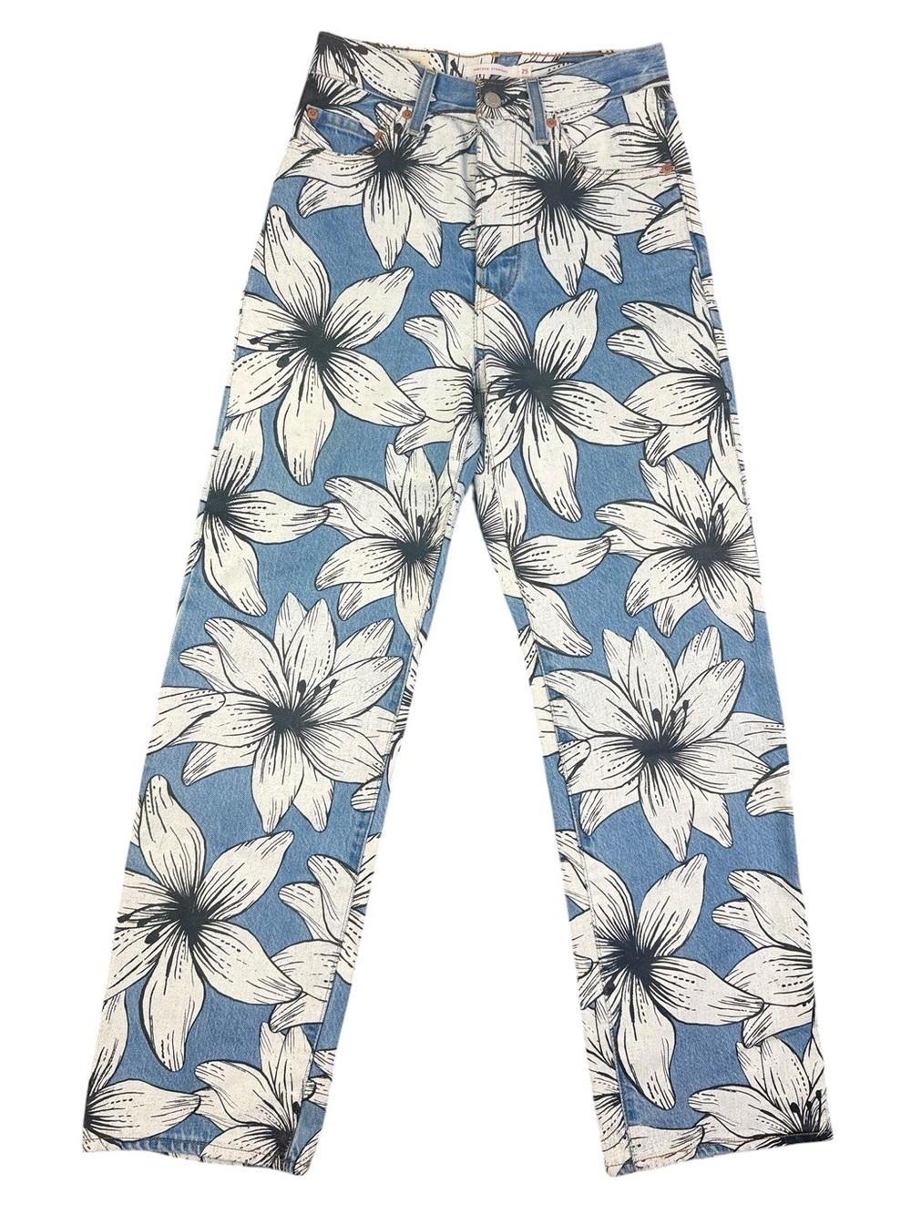 Levi's x Farm Rio Tropical Flower Burst Ribcage Straight Jeans 25 - Picture 3 of 15